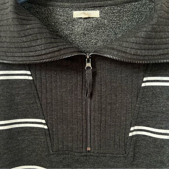 Maurices Willowsoft Collared Striped Gray White 1/4 Zip Sweater Sweatshirt SZ 3X - Picture 5 of 15